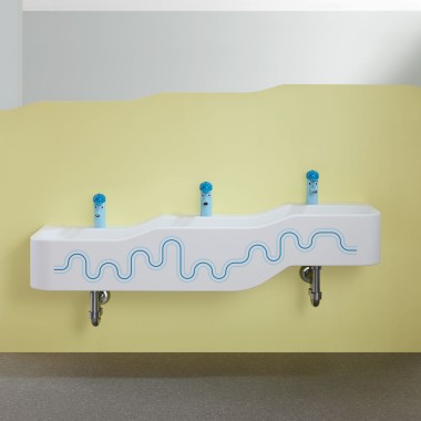 Geberit Bambini Waschlandschaft in Ozeanblau und Hellblau Geberit Bambini Waschlandschaft in Ozeanblau und Hellblau