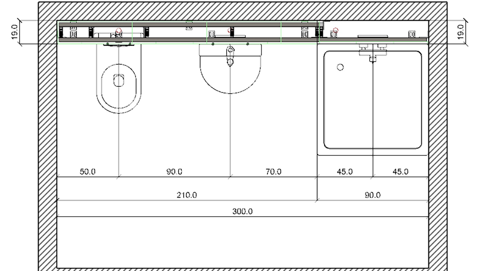 Piano di modello Geberit Duofix und GIS Piano di modello Geberit Duofix und GIS