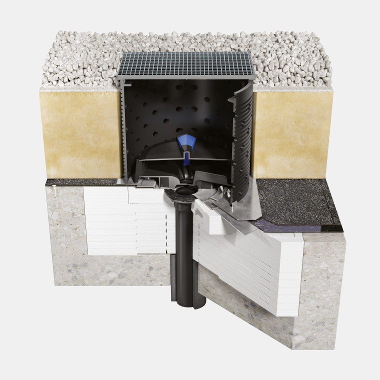 Geberit Pluvia mit Set „begehbar“ installiert Geberit Pluvia mit Set „begehbar“ installiert