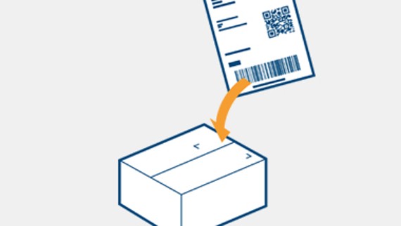 Rücksendeetikette aufkleben Rücksendeetikette aufkleben