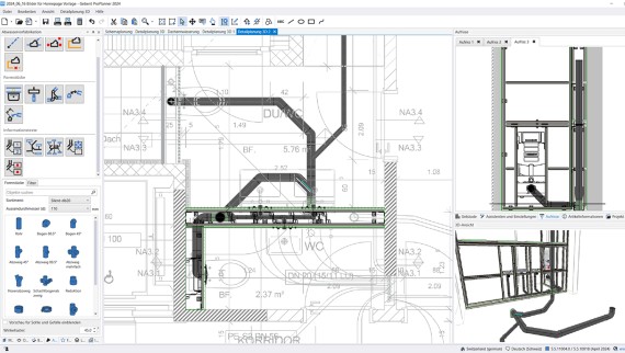 Scarico prefabbricato in Geberit ProPlanner