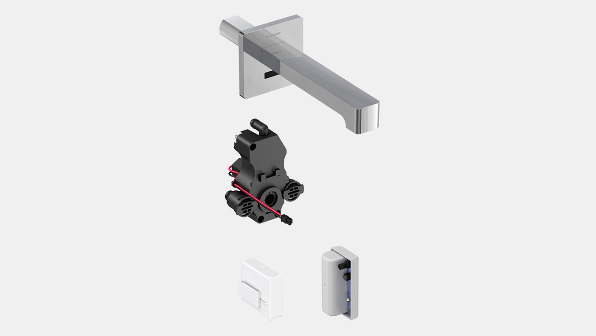 Robinetterie murale Brenta avec alimentation électrique autarcique