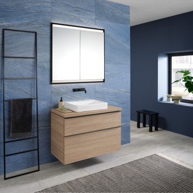 Lavabo à poser Geberit ONE avec meuble sous lavabo Geberit iCon