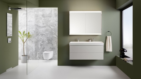 Bagno Geberit ONE con pavimento senza fughe (© Geberit)