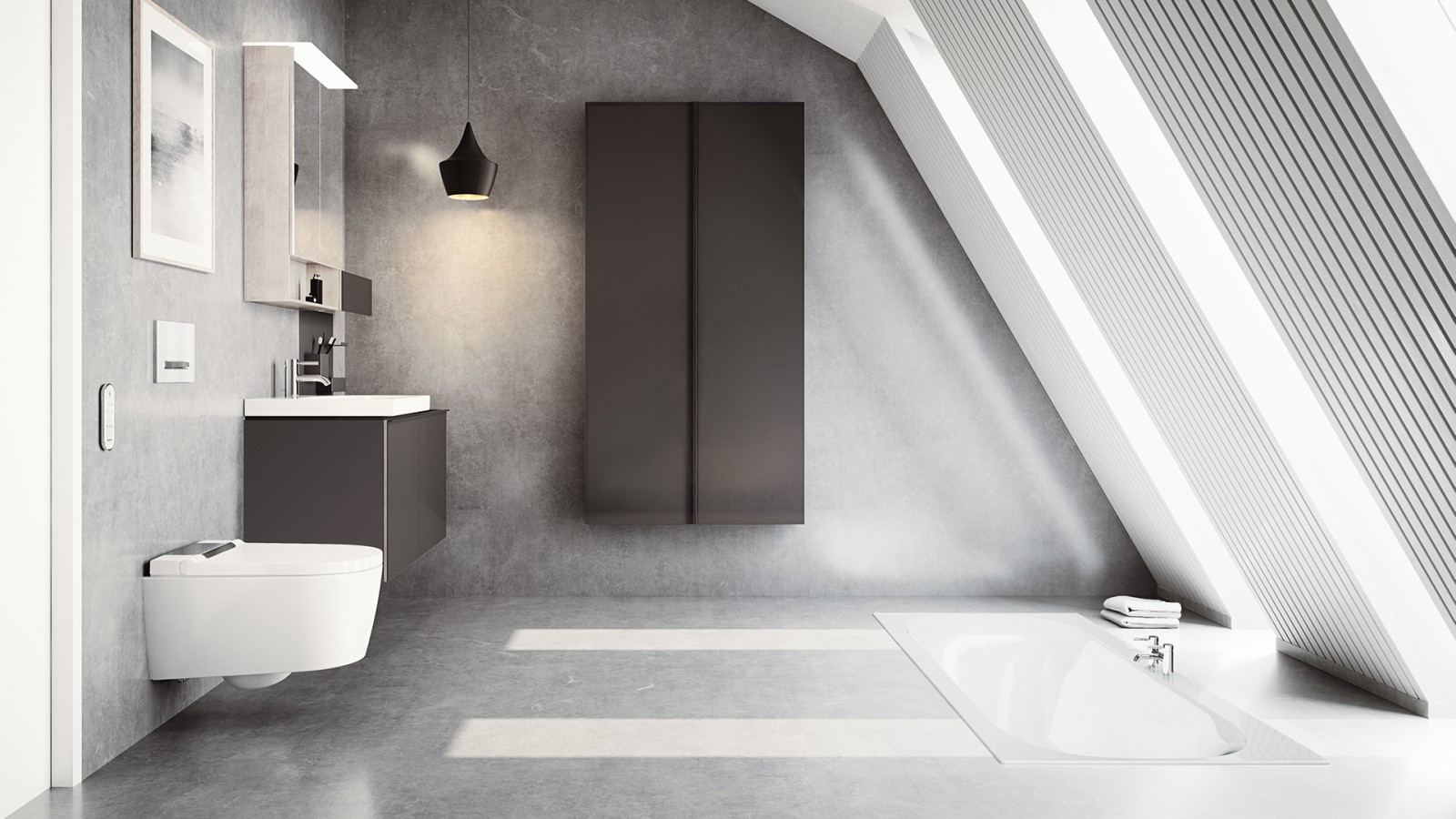 Geberit AquaClean Sela und Acanto Badmöbel Geberit AquaClean Sela und Acanto Badmöbel