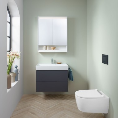 Piccolo bagno con dotazione di Geberit ONE