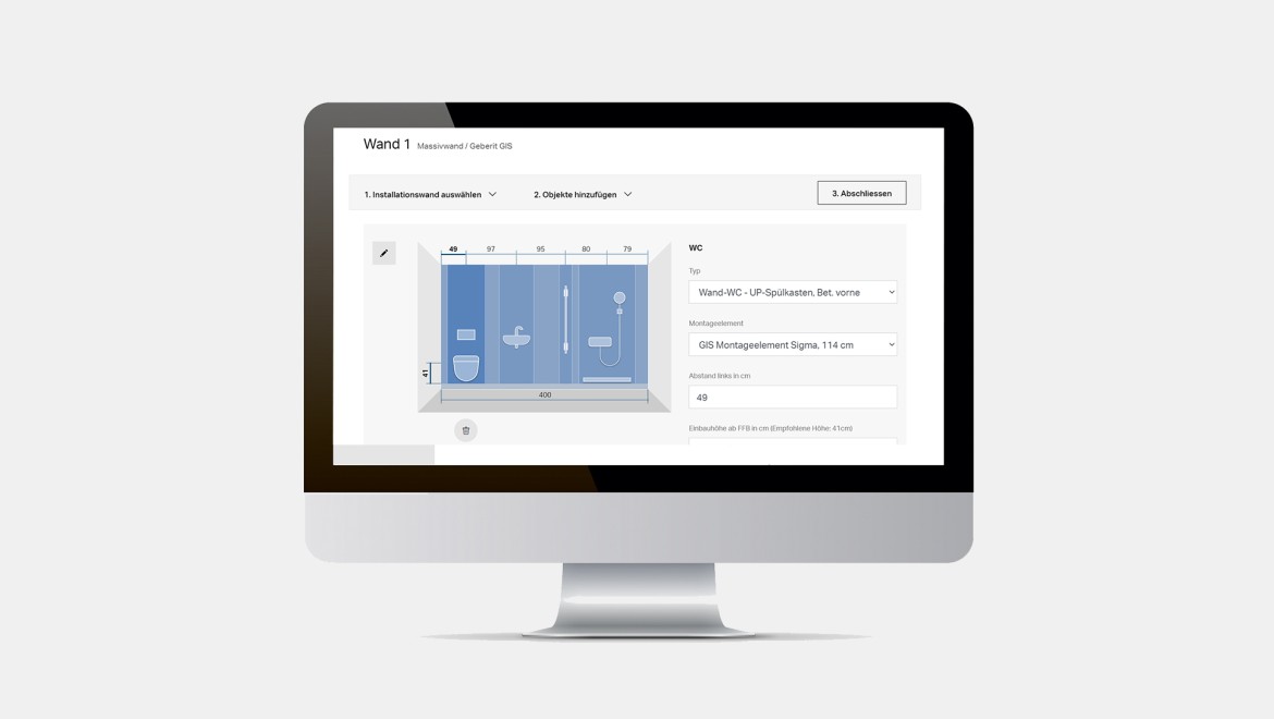 Calcolatore Geberit GIS/Duofix di Geberit