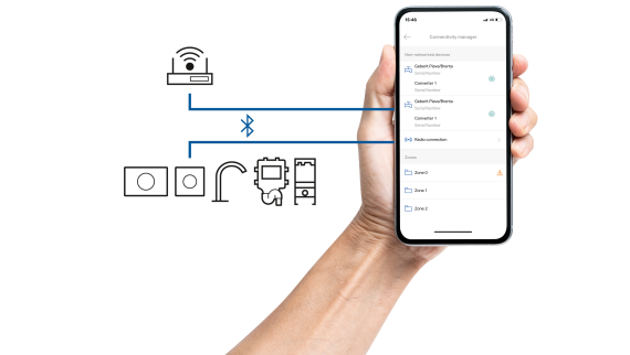 Il comando, la registrazione e la manutenzione sono gestiti tramite la Geberit Control App.