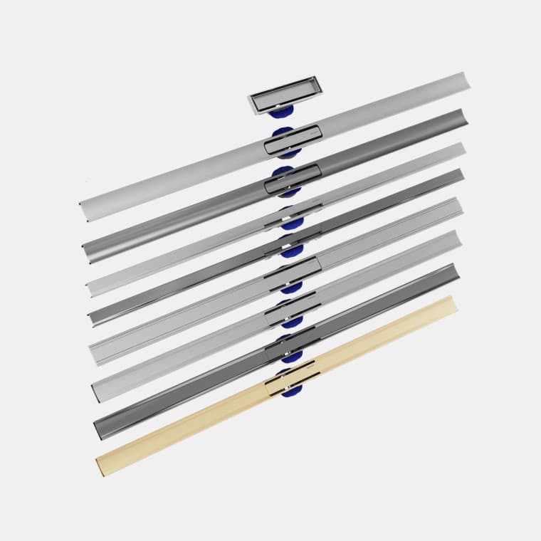 Vue d'ensemble des écoulements de douche Geberit CleanLine Vue d'ensemble des écoulements de douche Geberit CleanLine