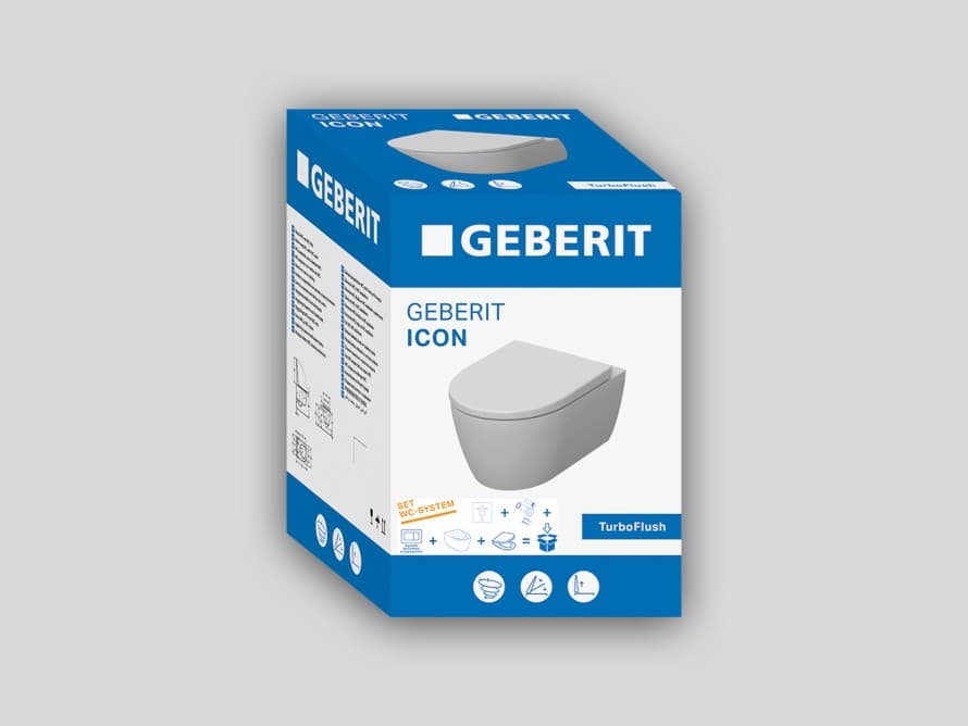 Il set completo sistema per WC Geberit con WC, sedile, placca di comando e accessori
