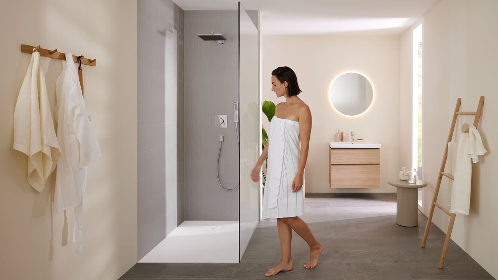 Une solution de plain-pied signée Geberit garantit encore plus d’hygiène sous la douche Une solution de plain-pied signée Geberit garantit encore plus d’hygiène sous la douche