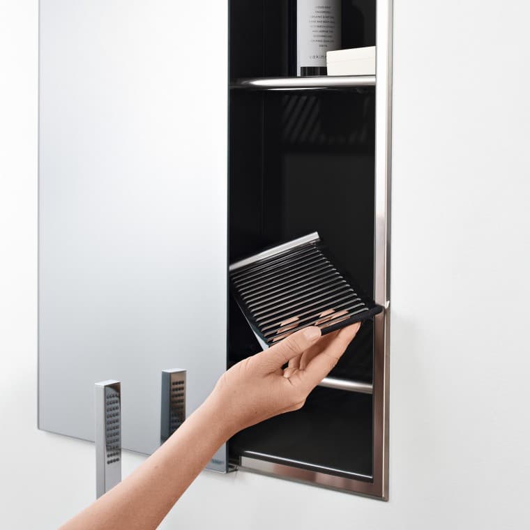 Nischenablagebox in der Farbe Umbragrau Nischenablagebox in der Farbe Umbragrau