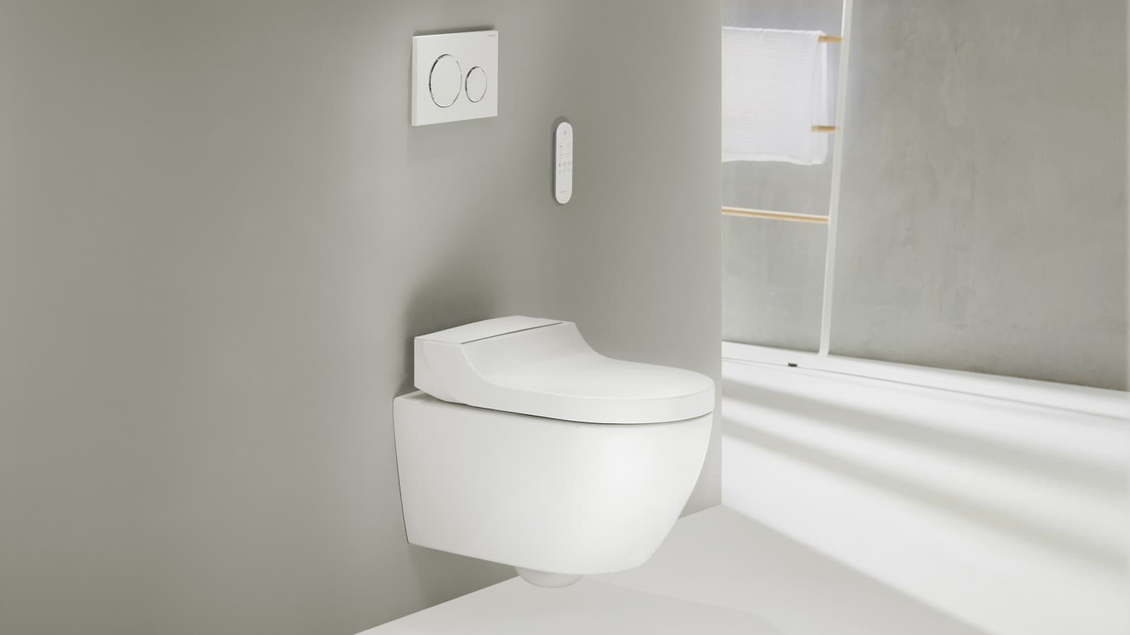 Dusch-WC Geberit AquaClean Tuma mit flexiblem Aufsatz Dusch-WC Geberit AquaClean Tuma mit flexiblem Aufsatz