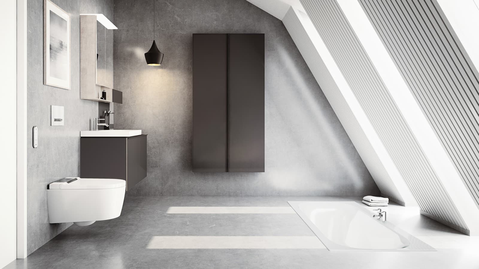 Geberit AquaClean Sela und Acanto Badmöbel Geberit AquaClean Sela und Acanto Badmöbel