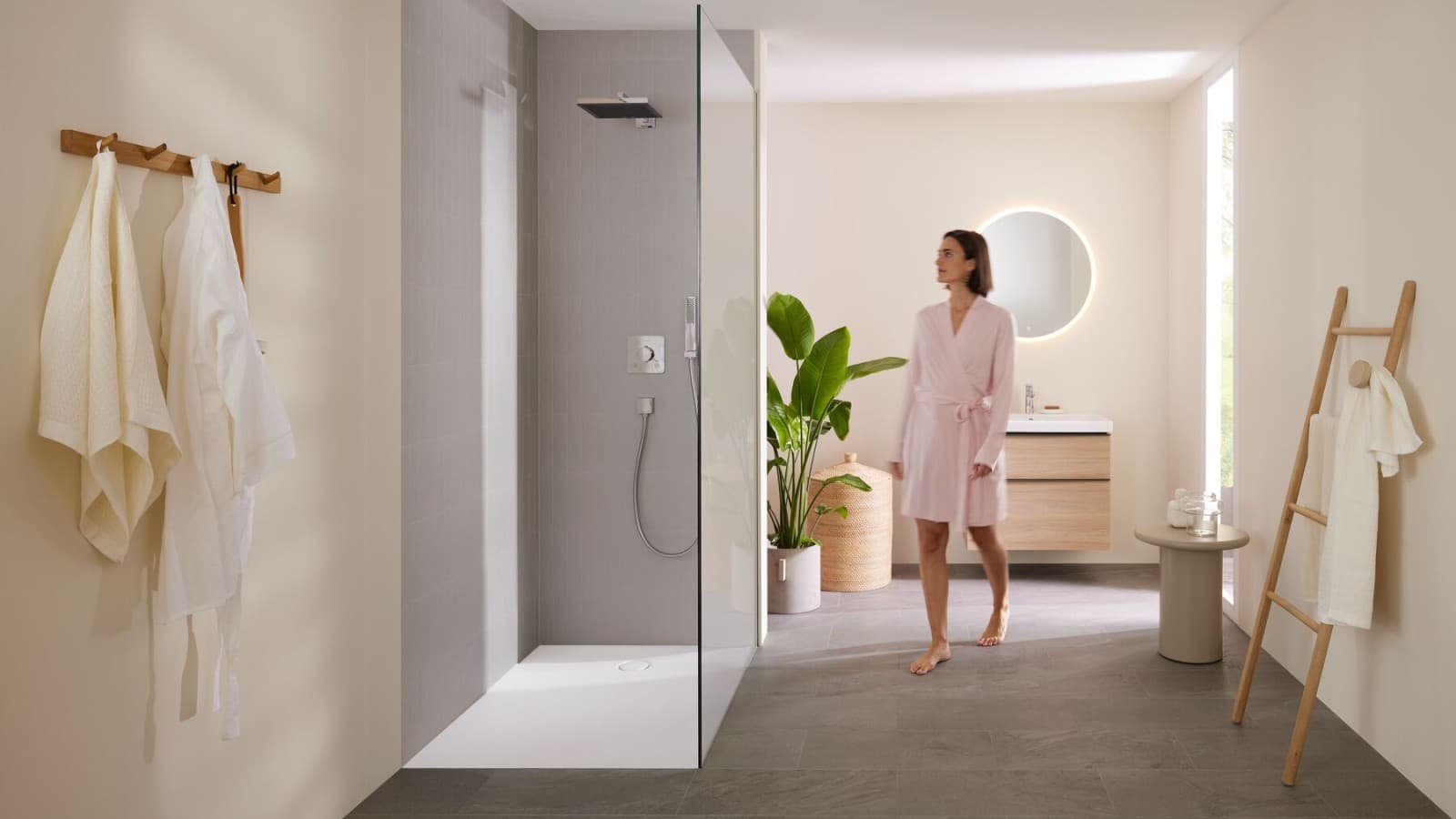 Salle de bains Geberit avec receveur de douche CleanFloor30 Salle de bains Geberit avec receveur de douche CleanFloor30