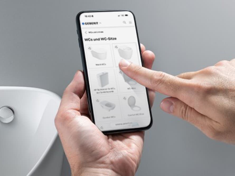 Screenshot Geberit Produktkatalog Screenshot Geberit Produktkatalog