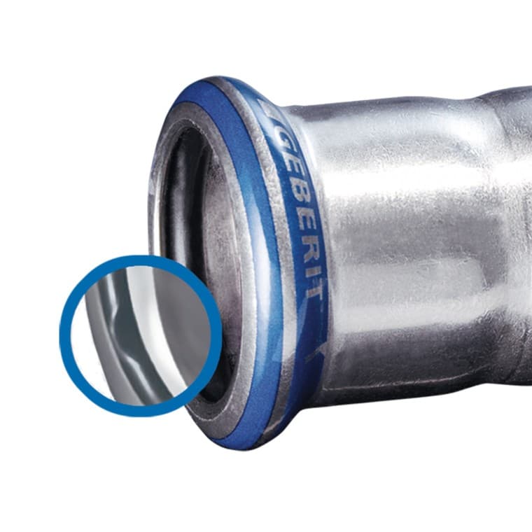 Raccord Geberit Mapress en acier inoxydable avec joint en caoutchouc butyle (CIIR) Raccord Geberit Mapress en acier inoxydable avec joint en caoutchouc butyle (CIIR)