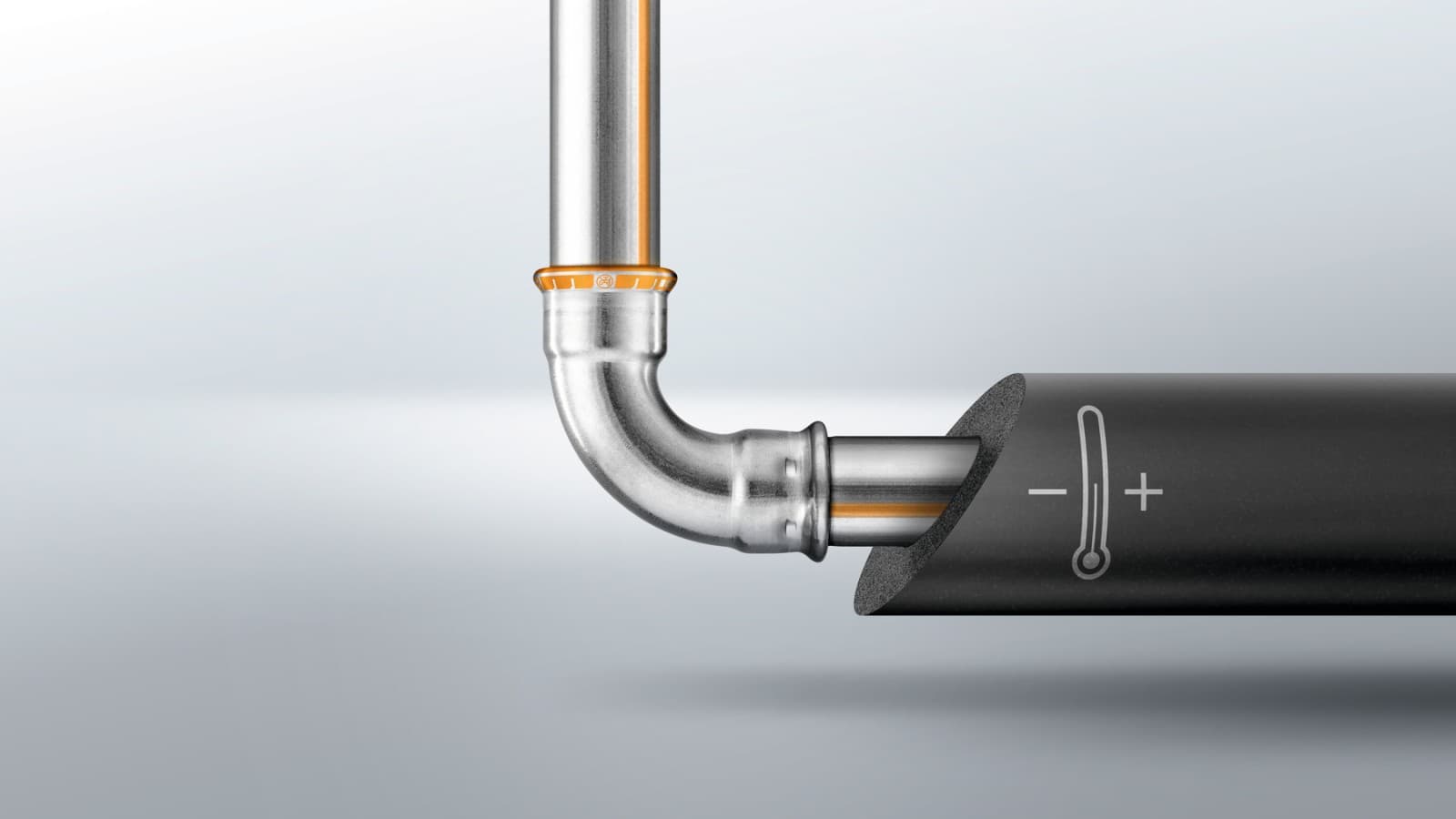Le nouveau système de conduite en acier inoxydable Geberit Mapress Therm réalisé en acier CrTi Le nouveau système de conduite en acier inoxydable Geberit Mapress Therm réalisé en acier CrTi