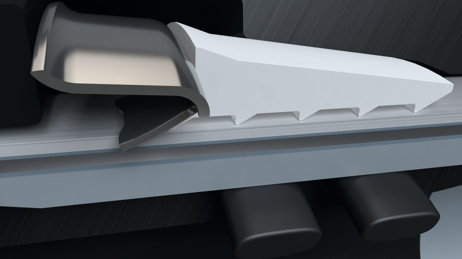 Der Edelstahl-Krallring in Kombination mit dem Kunststoff-Klemmring sorgt für den sicheren Halt des Geberit PushFit Fittings Der Edelstahl-Krallring in Kombination mit dem Kunststoff-Klemmring sorgt für den sicheren Halt des Geberit PushFit Fittings